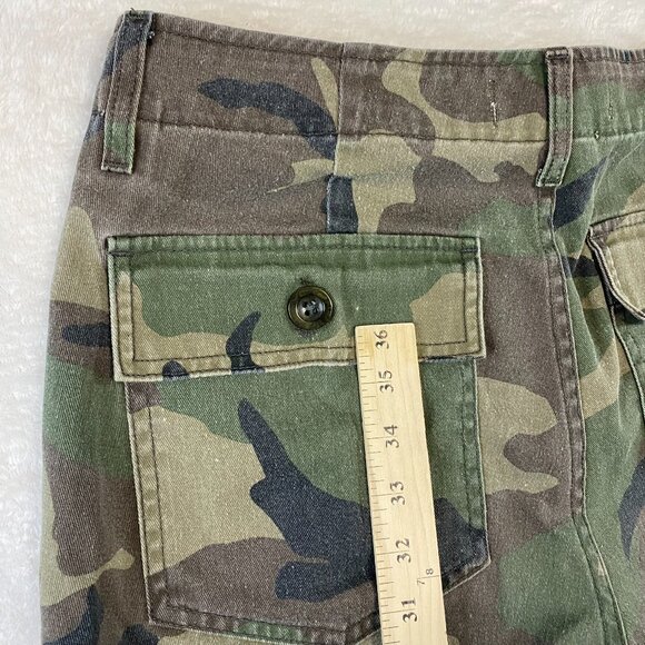 Trave Jeans Womens 29 Green Camo Camouflage Gwen Mid Rise Straight Casual Pants - Picture 2 of 11